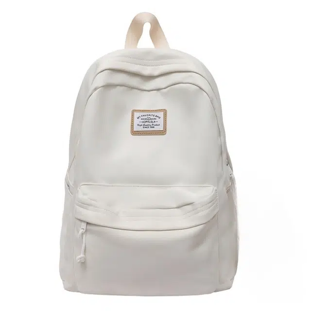 普乐威 韩版结实耐用纯色简约百搭通勤轻便 尼龙 双肩包 男女同款情侣款 多色