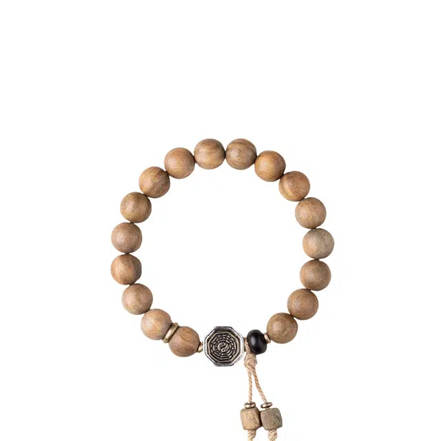 仙园韵 太极绿檀木男女款道家雨渐耳八卦转运珠木质手链饰品文玩#好运 绿檀 手串 男女同款情侣款