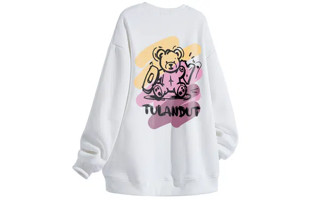 图兰朵 美式高街长袖圆领套头舒适时尚印花休闲百搭宽松卫衣 男女同款