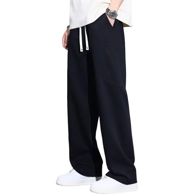 协协乐 美式机能风拼接设计感春秋季大口袋宽松阔腿直筒拖地裤青少年百搭痞帅运动休闲长裤工装裤 男款