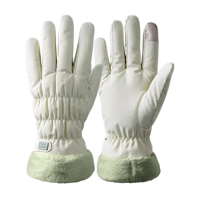 南极人 冬季骑车户外防风防寒加绒厚骑行电动车登雪山滑雪防泼水可触屏高颜值 加厚 保暖手套 女款