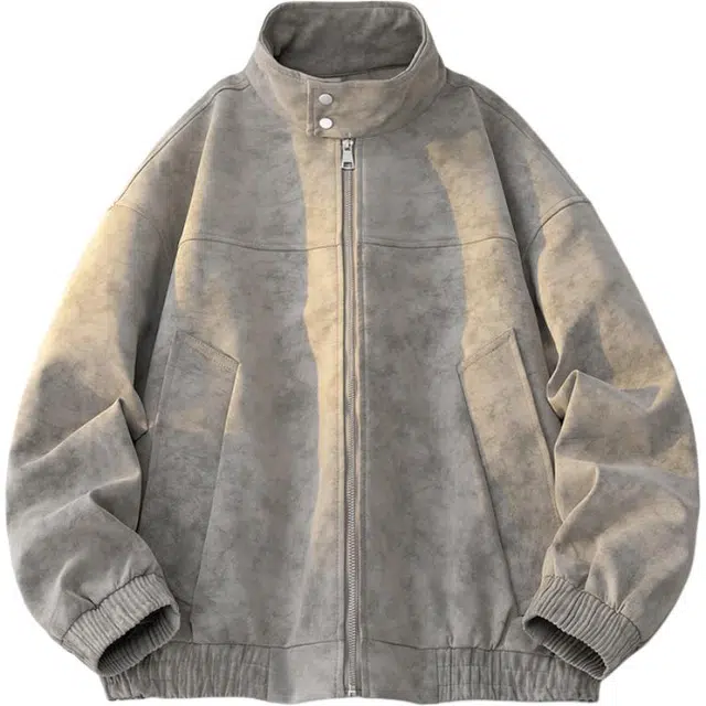 金盾 美式复古高街痞帅高级休闲宽松立领夹克外套 男款