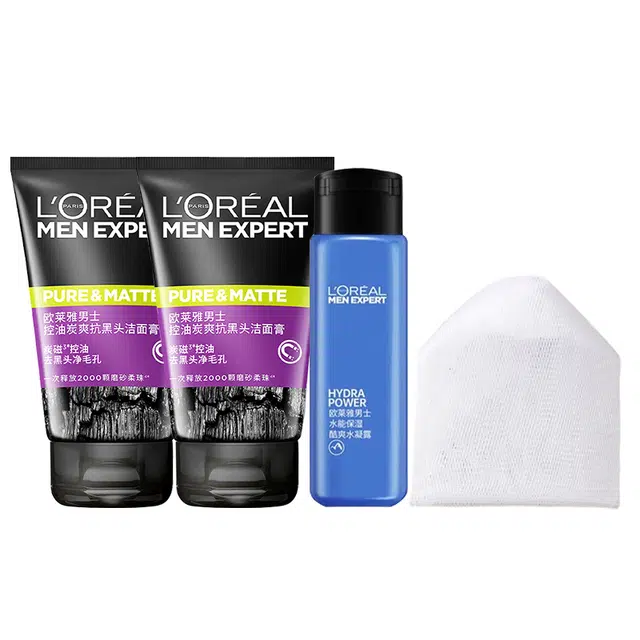 欧莱雅 洗面奶护肤品男士 祛痘补水保湿控油清洁去黑头