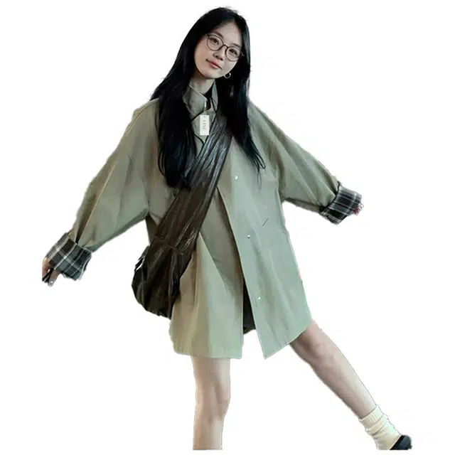 丝絮丝绸 秋高级感休闲宽松显瘦大衣风衣 女款