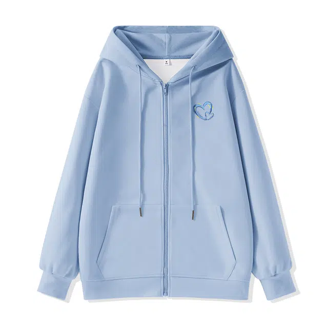 棉致 油画双心简约纯色牛奶丝复合抗皱无性别主义宽松落肩休闲卫衣 男女同款