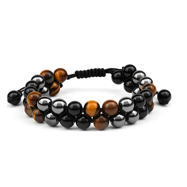 絮物 国潮新中式复古风简约设计素雅百搭时尚轻奢高级感新宠圆珠出街神器招财进宝好运 虎眼石 手串 男女同款情侣款