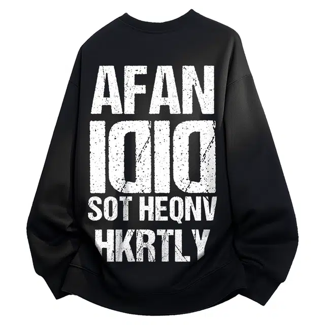 阿凡迪 美式复古高街创意字母涂鸦休闲百搭重磅落肩无性别主义学院风舒适圆领卫衣 男女同款