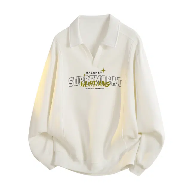 吾皇猫 美式纯色小众高级感解构设计重磅宽松百搭休闲日常穿搭长袖卫衣 男女同款