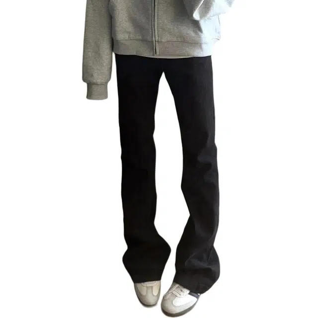 黑马漫画 弯刀裤微喇裤男款秋季美式风裤子修身牛仔裤 男女同款