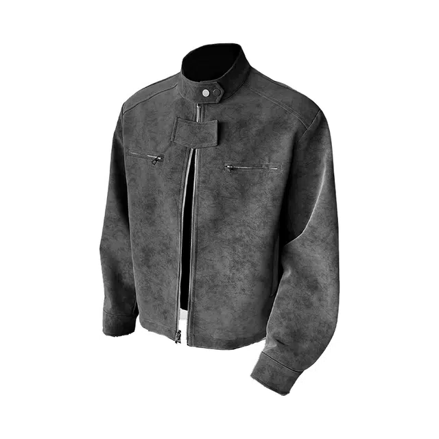 唐启 美拉德美式复古立领巴恩风夹克外套 男女同款