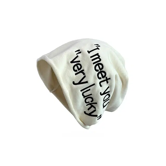 浪莎 美式字母刺绣卷边帽檐户外出行街头潮流时尚堆堆帽显脸小 棉  绒线帽 男女同款情侣款