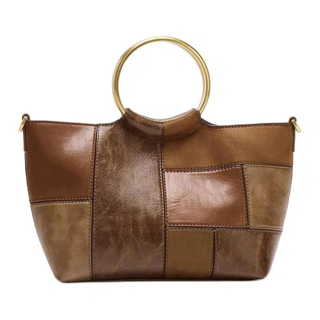 ZARA Plaid Mini Shoulder Bag Brown