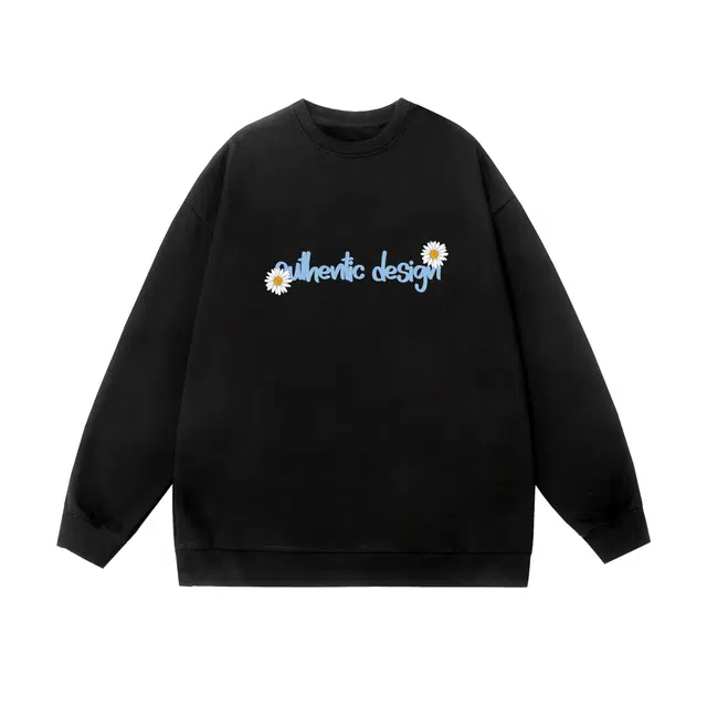 棉基因 早秋国潮创意简约高街时尚潮牌潮男青少年复古男装减龄感通勤高级感韩系穿搭女士基础款无帽打底衫慵懒风女圆领卫衣 男女同款