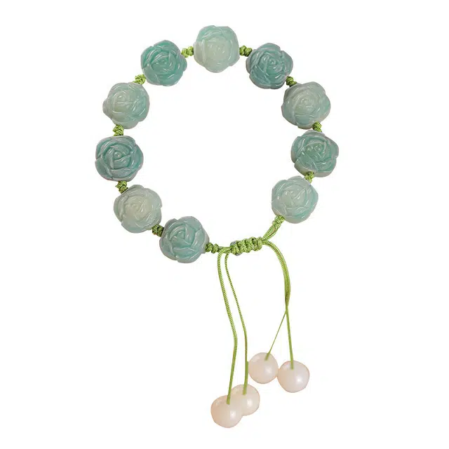 聆听花开 新中式高级感个性日常百搭渐变雕刻清新甜美温润淡雅复古小众设计#好运 菩提根 手串 女款