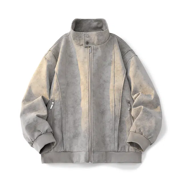 金盾 美式复古高街潮牌痞帅休闲宽松立领夹克 男款