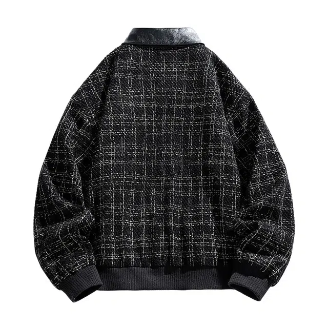 加荣 美式高街复古潮流男士款夹克城市机能风条纹百搭痞帅长袖男款秋季翻领小香风男上衣时尚宽松男落肩袖男外套 男女同款