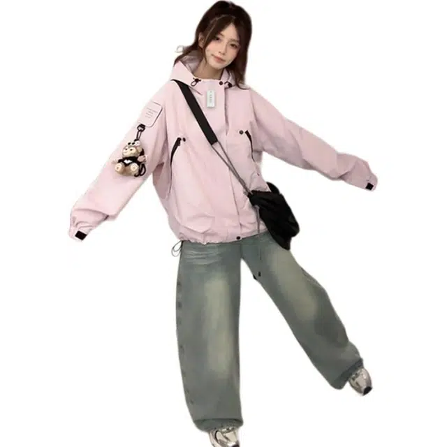 丝絮丝绸 早秋美式防风户外登山服外套夹克 女款