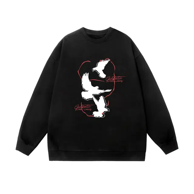 棉基因 早秋简约街头学院高街时尚潮牌潮男青少年复古男装减龄感通勤高级感韩系穿搭女士基础款无帽打底衫慵懒风女圆领卫衣 男女同款