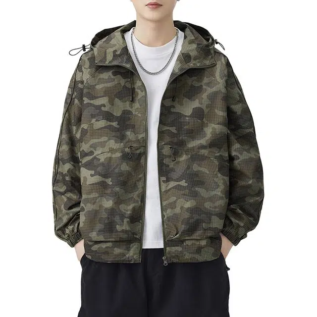 金盾 休闲连帽宽松百搭时尚简约夹克外套 男款