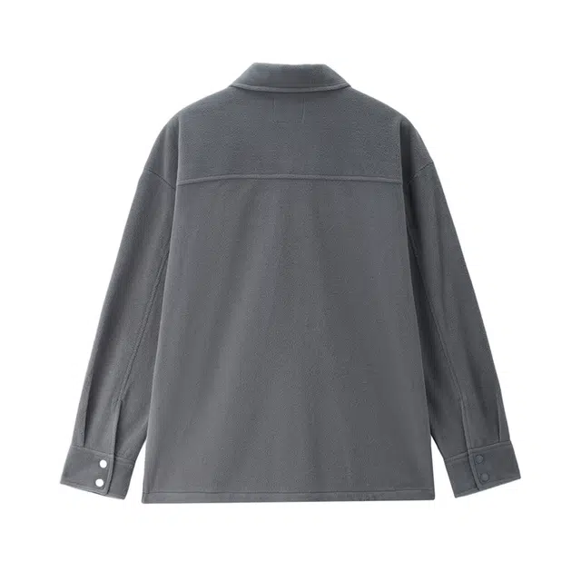 佐丹奴 摇粒绒工装口袋翻领针织休闲外套夹克 男款