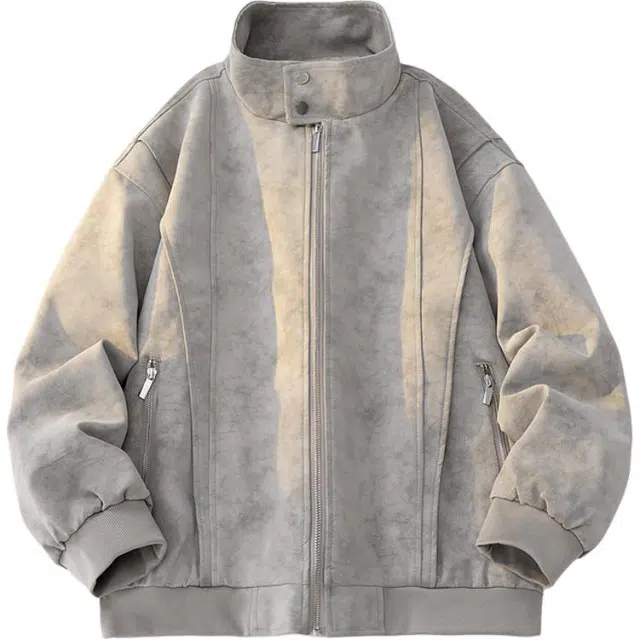 金盾 美式复古高街潮牌痞帅休闲宽松立领夹克 男款