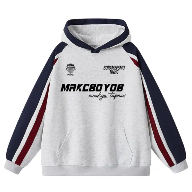 加荣 美式高街重磅拼接设计感男休闲衣宽松舒适男卫衣款通勤百搭连帽长袖男款青少年帅气学生潮流春秋季情侣上衣 男女同款