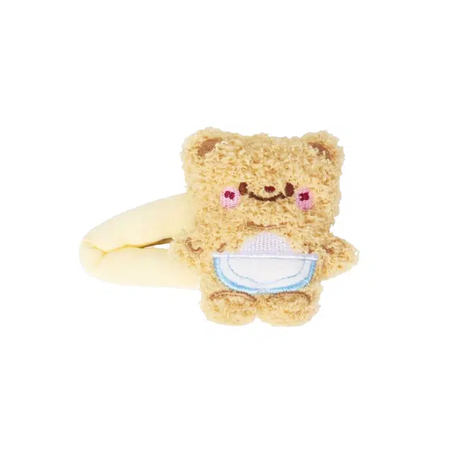 前方大荒野 围裙小熊侧碎发清新可爱萌趣熊宝宝迷趣味#好运 棉麻 发夹 女款