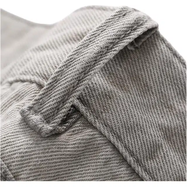 与狼共舞 水洗耐磨休闲弹力亲肤中腰直筒牛仔裤 男款 浅灰色