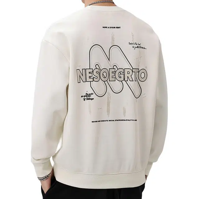 协协乐 春秋季宽松圆领早秋潮牌时尚简约百搭衣服小众设计款卫衣 男款