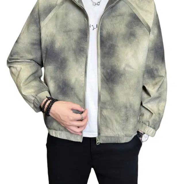 加荣 美式高街复古痞帅男夹克潮流百搭炫彩设计男士款时尚宽松男款上衣日常通勤长袖衣春秋款袖翻领落肩袖男外套 男女同款