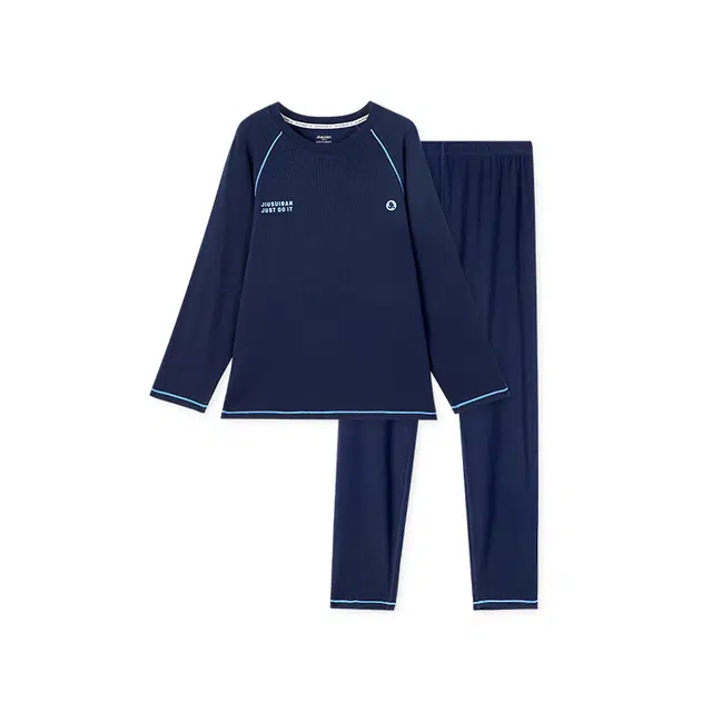 久岁伴 高级感撞色保暖舒适亲肤内衣套装青少年