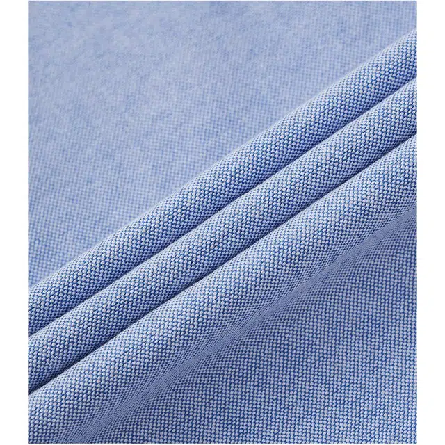 与狼共舞 纯棉纽扣翻领纯色商务休闲牛津纺长袖衬衫 男女同款 深蓝