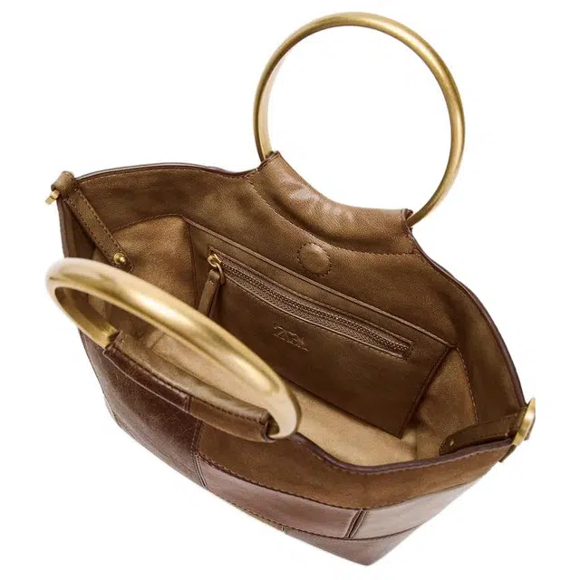 ZARA Plaid Mini Shoulder Bag Brown