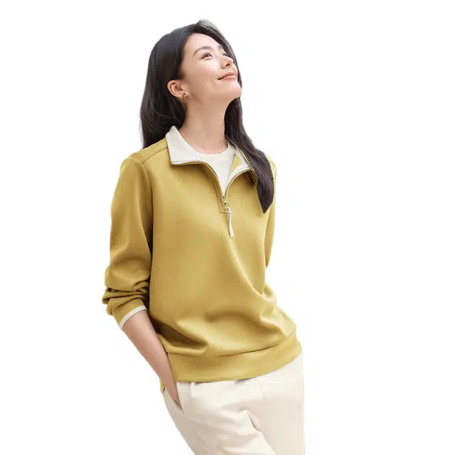 佐塞斯 高端品质美式空气层半拉链立领正肩秋季时尚休闲百搭上衣卫衣 女款