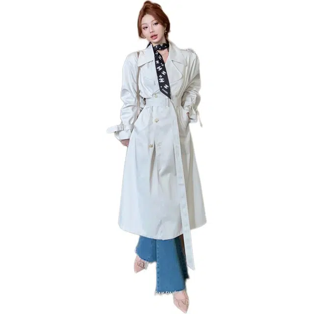 思蓓儿 高级感宽松英伦气质秋季廓形中长款大衣 女款