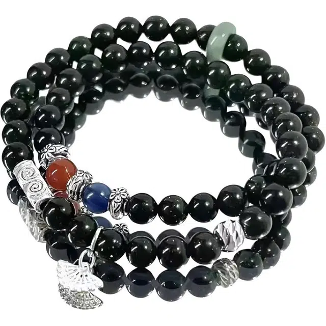 物㯖 国潮新中式轻奢小众优雅百搭佛珠念珠一眼万年高级感文玩招财进宝节节高升诸事顺遂#好运 黑檀 手串 男女同款情侣款