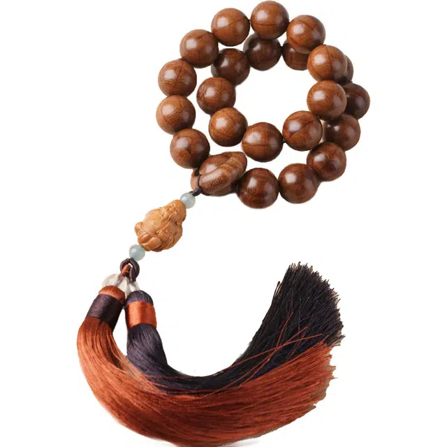 鶄鲤 国潮佛珠流苏配饰#好运 六道木 木作手串 男女同款情侣款