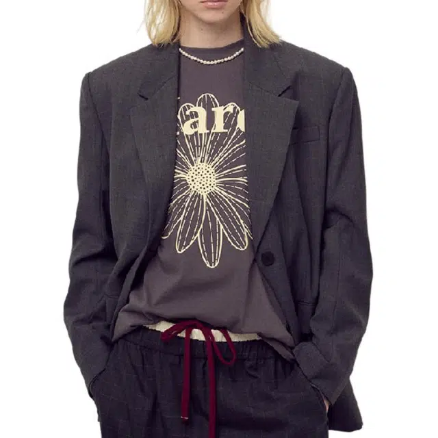 MARDI MERCREDI FW25 WOOL OVERSIZED SINGLE JACKET_CHARCOAL