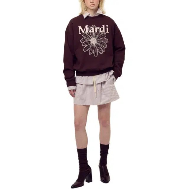 MARDI MERCREDI FW25 SWEATSHIRT FLOWERMARDI_BROWN PALEPINK