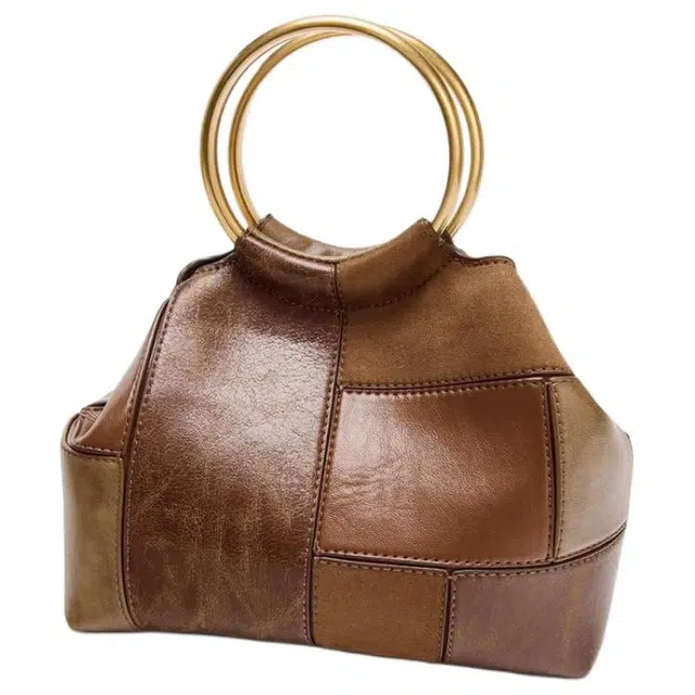 ZARA Plaid Mini Shoulder Bag Brown