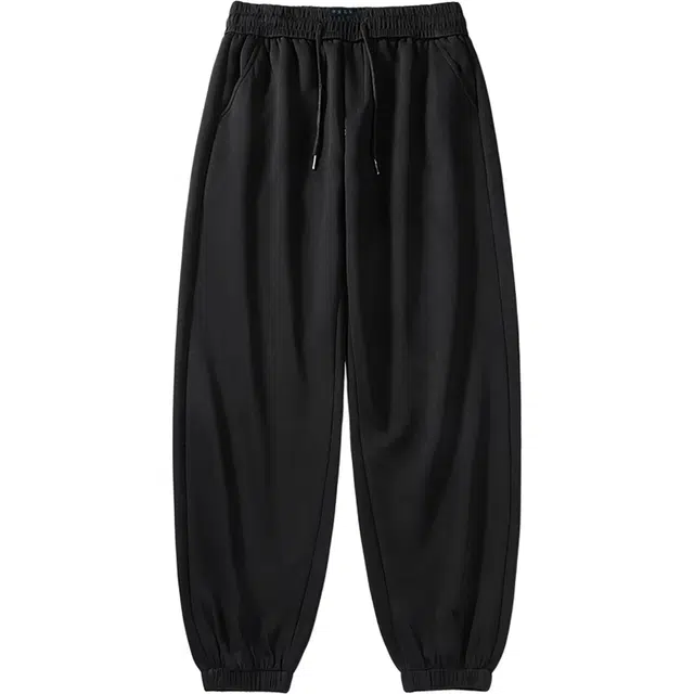 华夏儿女 学院风高品质韩版潮流卫裤男士潮牌宽松束脚运动裤抽绳长裤子休闲裤 男款