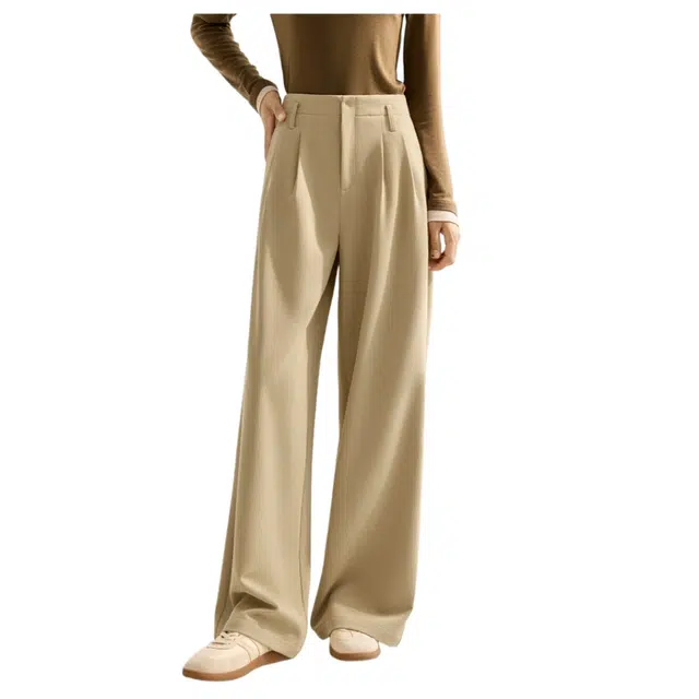 佐塞斯 高端品质时髦阔腿裤女秋季气质显高垂感拖地裤西装裤 女款