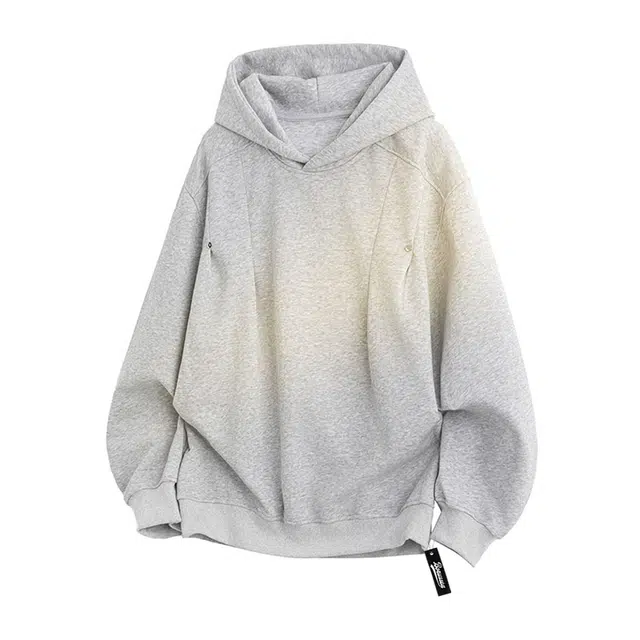 普鲁士多特蒙德 重磅美式潮流纯色小众个性设计青少年感学院风透气上衣百搭无性别主义连帽长袖卫衣 男女同款