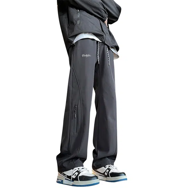 【户外防风防泼水】布客行 纯色机能风徒步美式复古登山裤多功能直筒工装抽绳松紧腰拉链口袋舒适百搭日常可穿长裤子休闲裤 男女同款