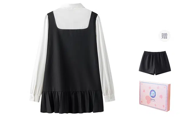 东鲸岁时记 优雅日常简约气质女设计感显瘦小个子基础款裙子毕业季长袖连衣裙 女款 礼盒装