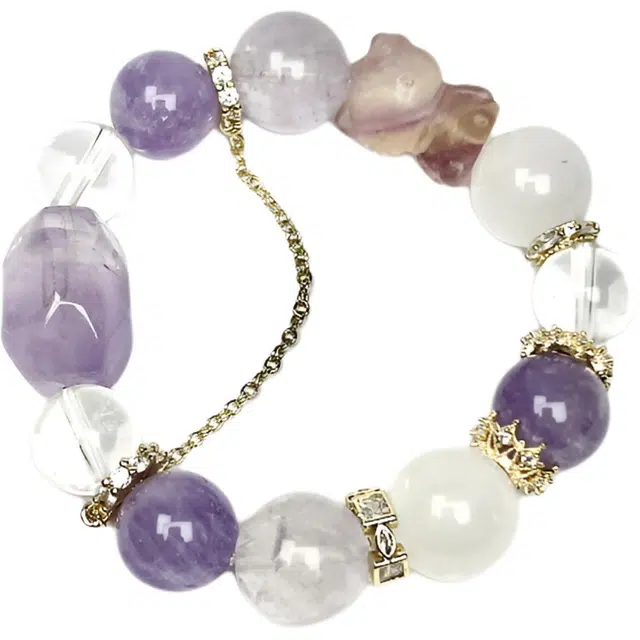 【金生水起·紫气东来】 优奕芳 已消磁九紫离火智慧之石时来运转学业顺利上岸#好运天然 紫水晶 手串 男女同款情侣款