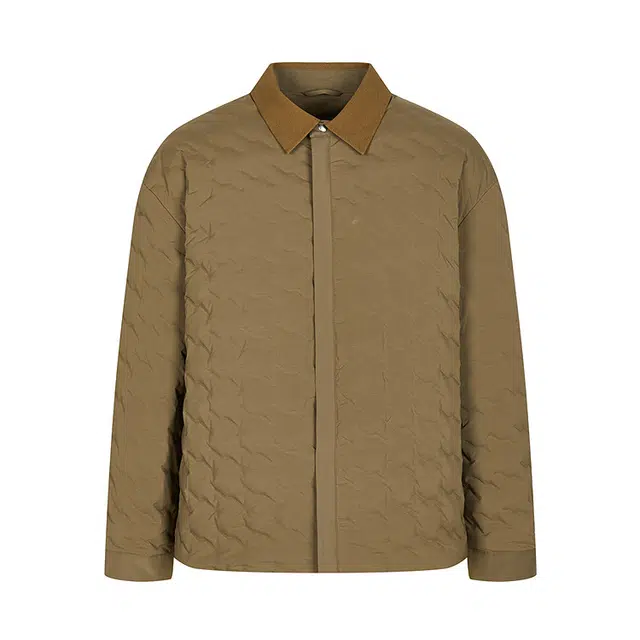 速写 秋休闲衬衫领时尚拼接羽绒服 男款