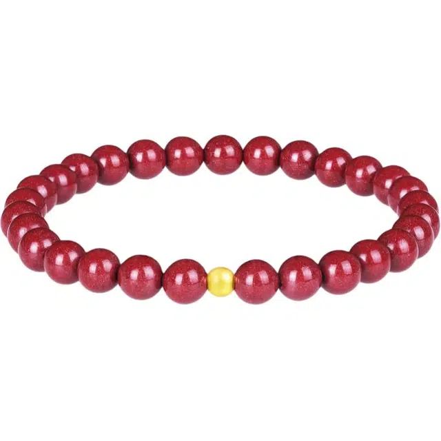 豆蔻时光 礼赠 国潮古风新中式 设计款高级感本命年转运珠 再造辰砂朱砂 手串 男女同款情侣款