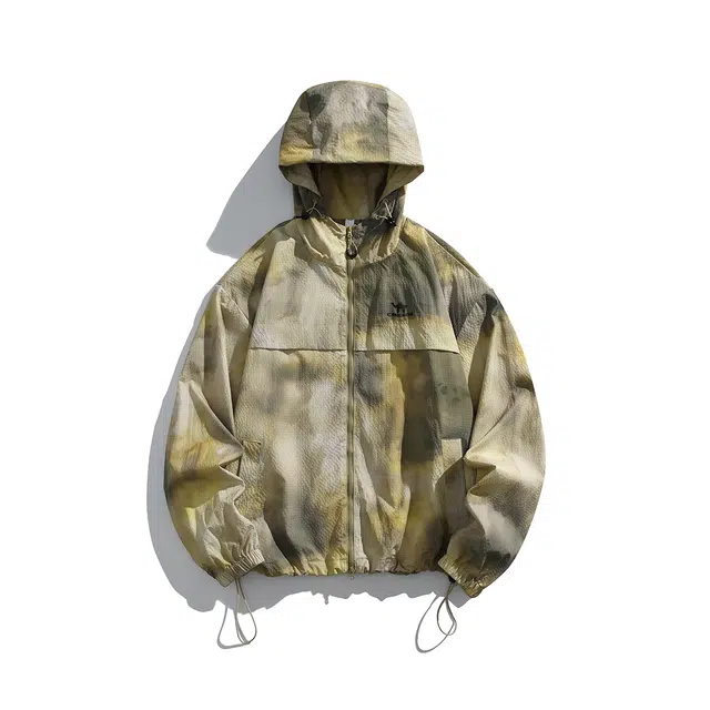 领航骆驼  山系户外情侣款秋季迷彩扎染上衣防泼水防风耐磨登山服外套  夹克  男女同款