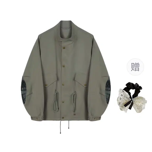 涂诗菲 韩版复古设计高级感立领宽松休闲优雅英伦风百搭长袖外套夹克 女款